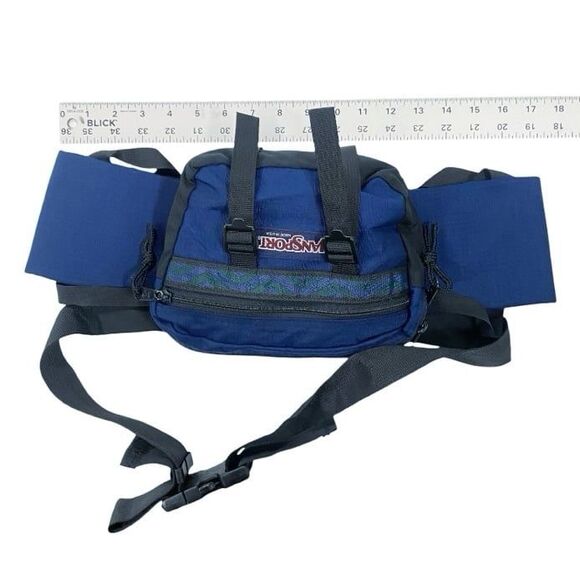 Vintage JanSport Outdoors Belt Bag 2 Bottle Holders Zippered Pockets Rare 90’s - Picture 8 of 12